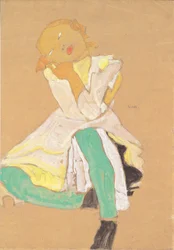Kauerndes Mädchen